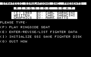 Ringside Seat Title Screen